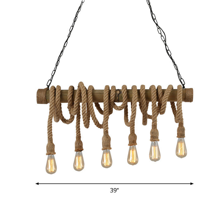 Adjustable Bamboo Pendant Lamp with Industrial Rope Design - EcoChic-3-B-State of Style