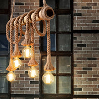 Adjustable Bamboo Pendant Lamp with Industrial Rope Design - EcoChic-3-B-State of Style