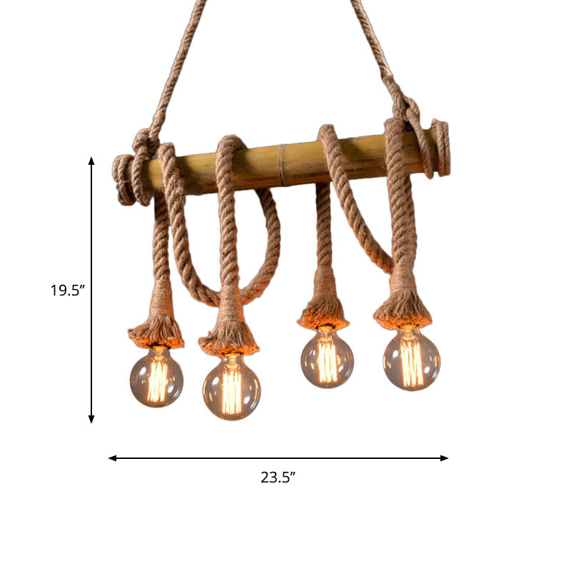 Adjustable Bamboo Pendant Lamp with Industrial Rope Design - EcoChic-3-B-State of Style
