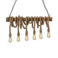 Adjustable Bamboo Pendant Lamp with Industrial Rope Design - EcoChic-3-B-State of Style