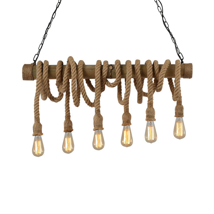 Adjustable Bamboo Pendant Lamp with Industrial Rope Design - EcoChic-3-B-State of Style