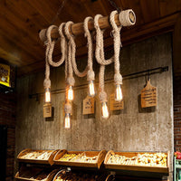 Adjustable Bamboo Pendant Lamp with Industrial Rope Design - EcoChic-3-B-State of Style