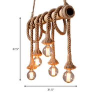 Adjustable Bamboo Pendant Lamp with Industrial Rope Design - EcoChic-3-B-State of Style