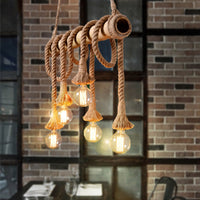 Adjustable Bamboo Pendant Lamp with Industrial Rope Design - EcoChic-5-A-State of Style