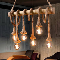 Adjustable Bamboo Pendant Lamp with Industrial Rope Design - EcoChic-6-A-State of Style
