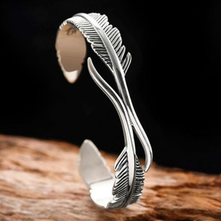 Adjustable Bracelet with Silver Feathers-State of Style