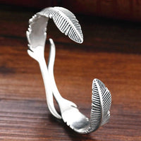 Adjustable Bracelet with Silver Feathers-State of Style