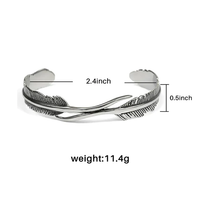 Adjustable Bracelet with Silver Feathers-State of Style
