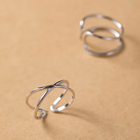 Adjustable Double Line Ring - Lina-Crossed-State of Style