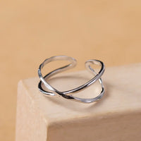 Adjustable Double Line Ring - Lina-Crossed-State of Style