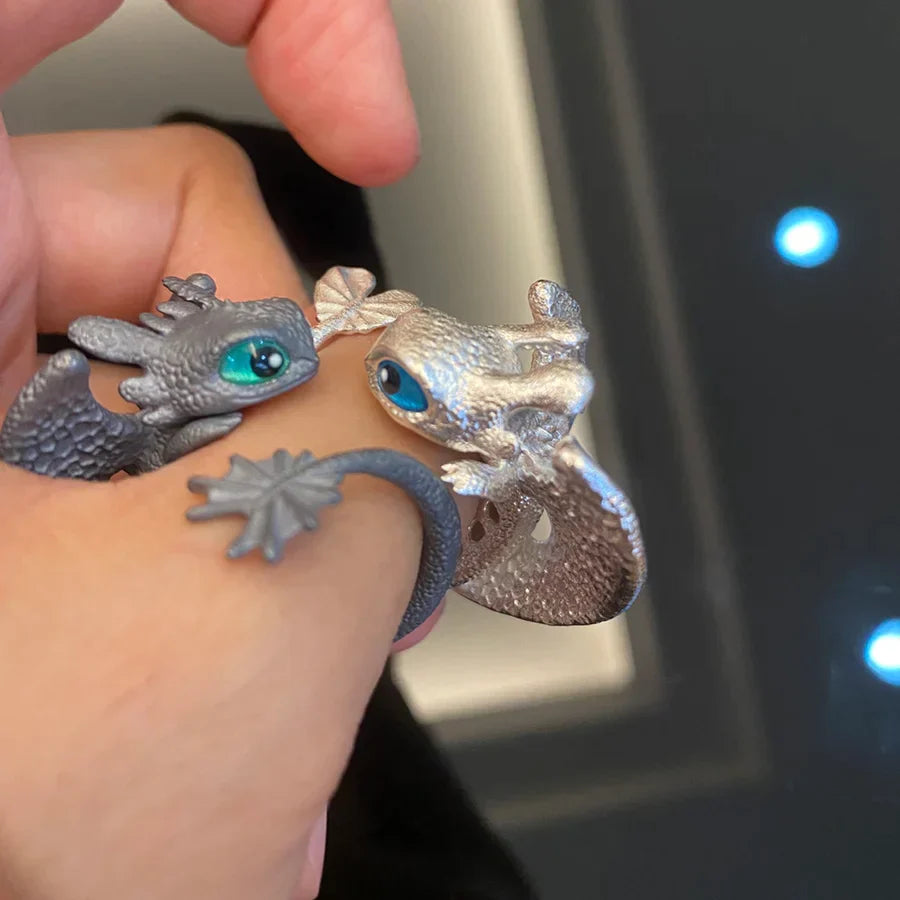 Adjustable Dragon Rings | Couple Jewellery-Silver-State of Style