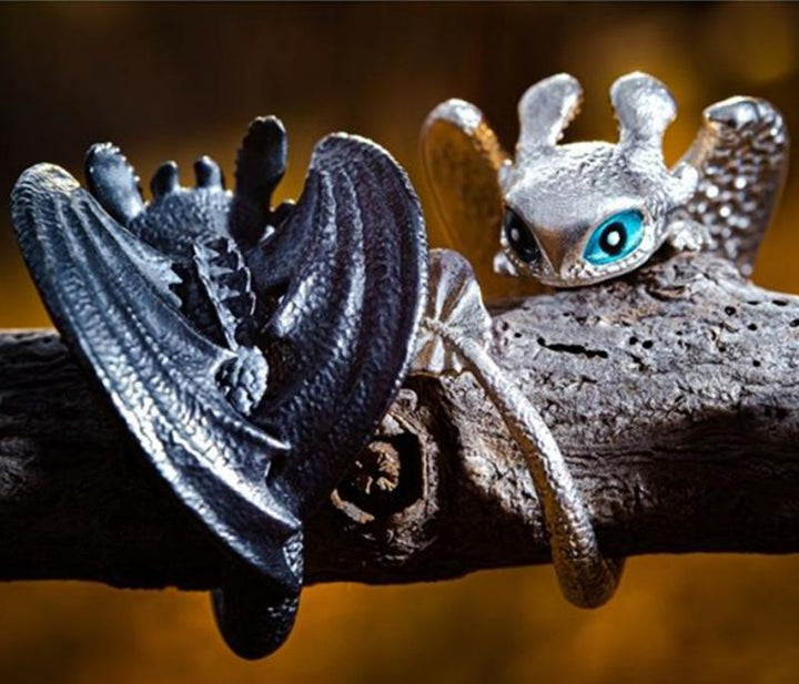 Adjustable Dragon Rings | Couple Jewellery-Silver-State of Style