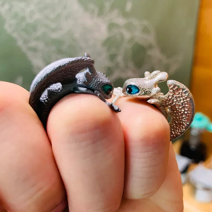 Adjustable Dragon Rings | Couple Jewellery-Silver-State of Style