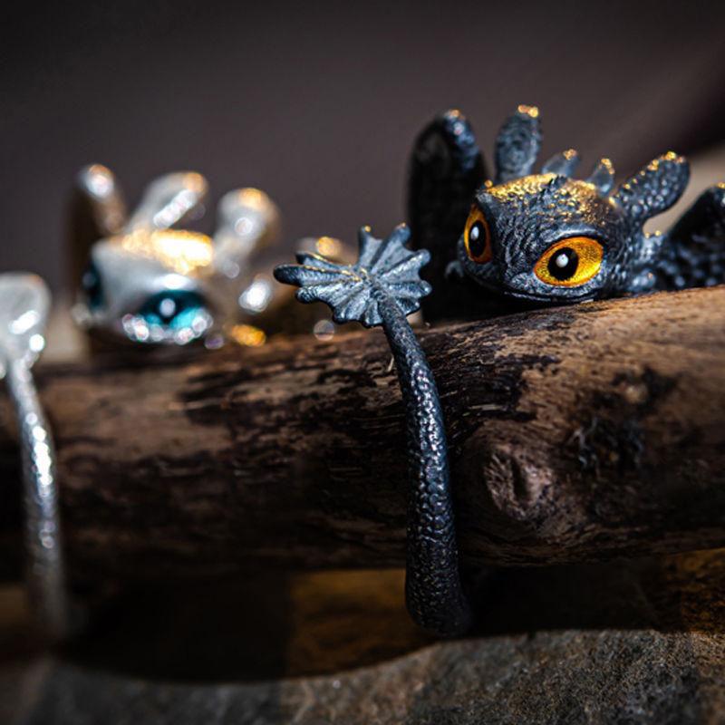 Adjustable Dragon Rings | Couple Jewellery-Silver-State of Style
