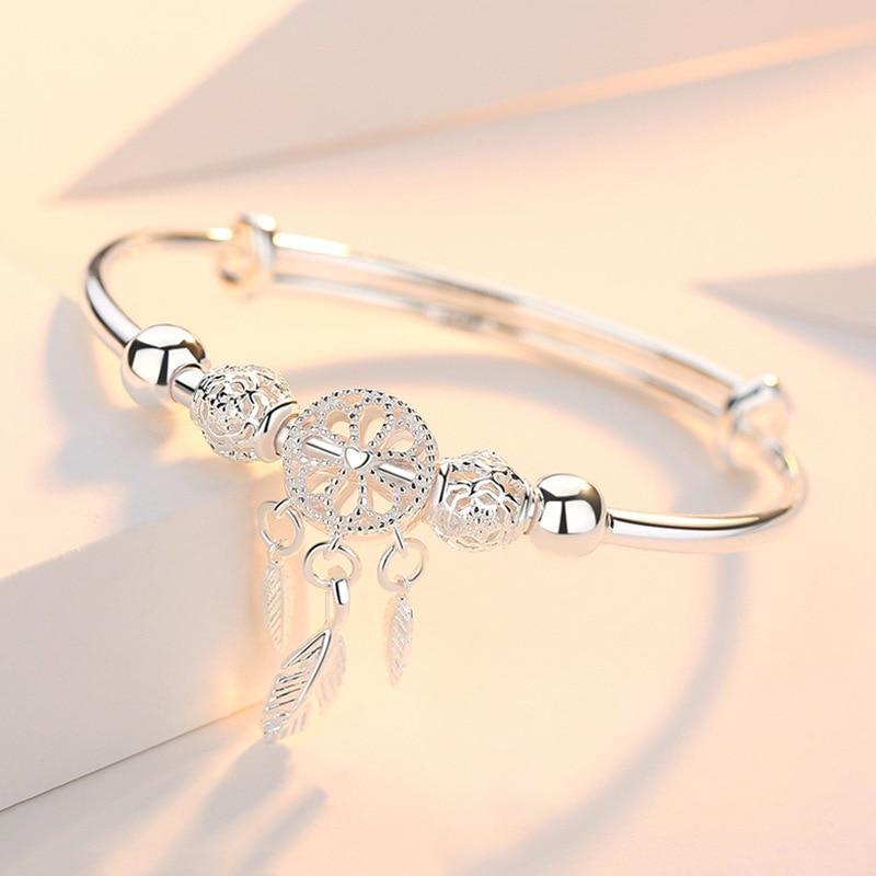Adjustable Dreamcatcher Bracelet in 925 Silver - Lisa-State of Style