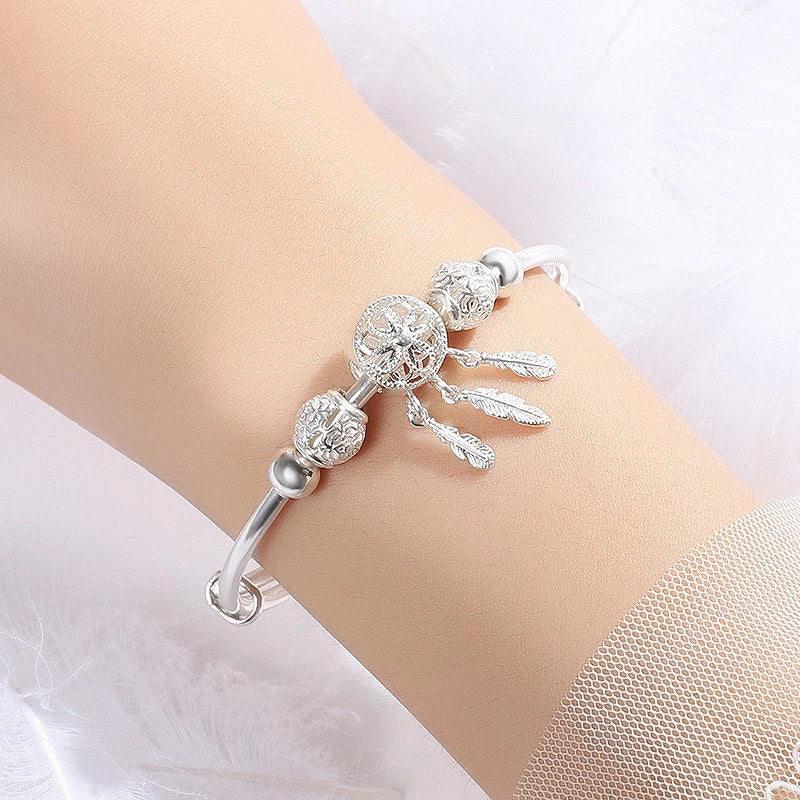 Adjustable Dreamcatcher Bracelet of 925 Silver - Lisa-State of Style
