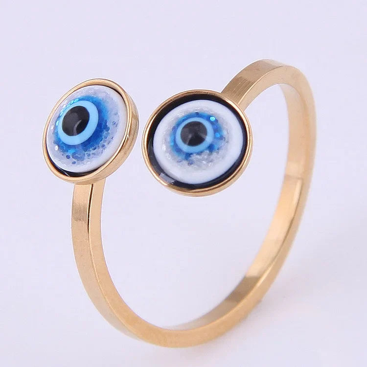 Adjustable Evil Eye Ring - Esra-Gold-State of Style