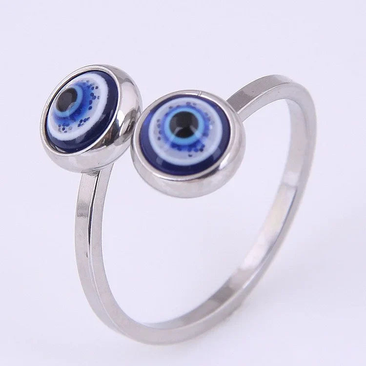 Adjustable Evil Eye Ring - Esra-Silver-State of Style