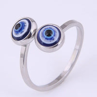 Adjustable Evil Eye Ring - Esra-Silver-State of Style