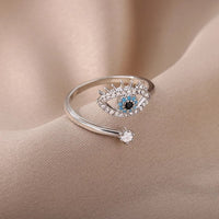 Adjustable Evil Eye Ring | Protective Statement Jewellery-Gold-State of Style