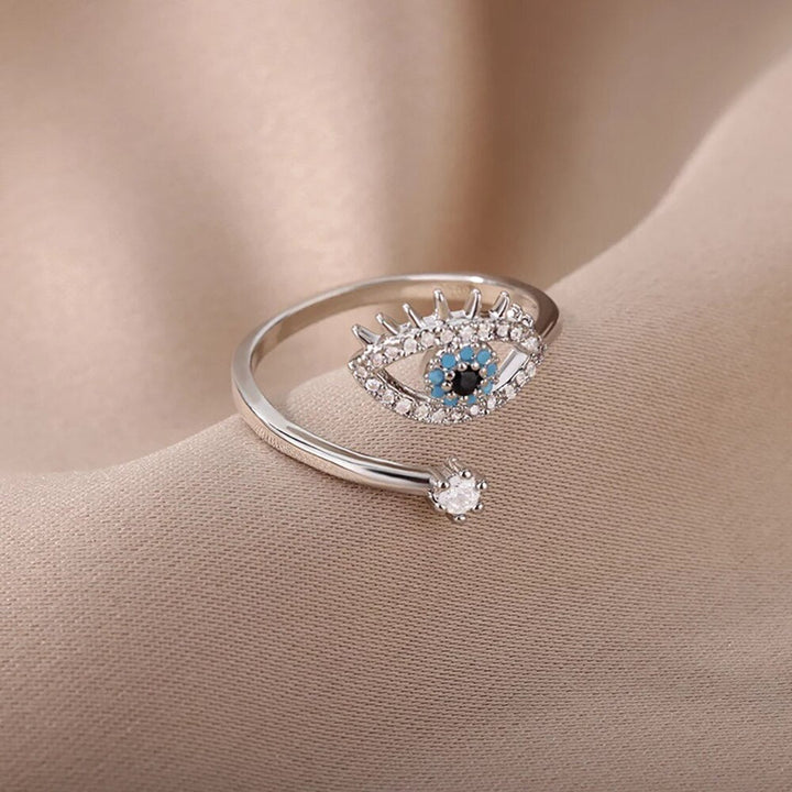Adjustable Evil Eye Ring | Protective Statement Jewellery-Gold-State of Style