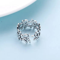 Adjustable Floral Ring | Sterling Silver Jewellery-State of Style