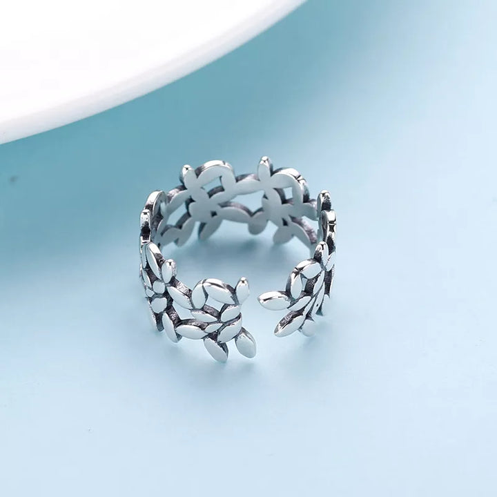 Adjustable Floral Ring | Sterling Silver Jewellery-State of Style