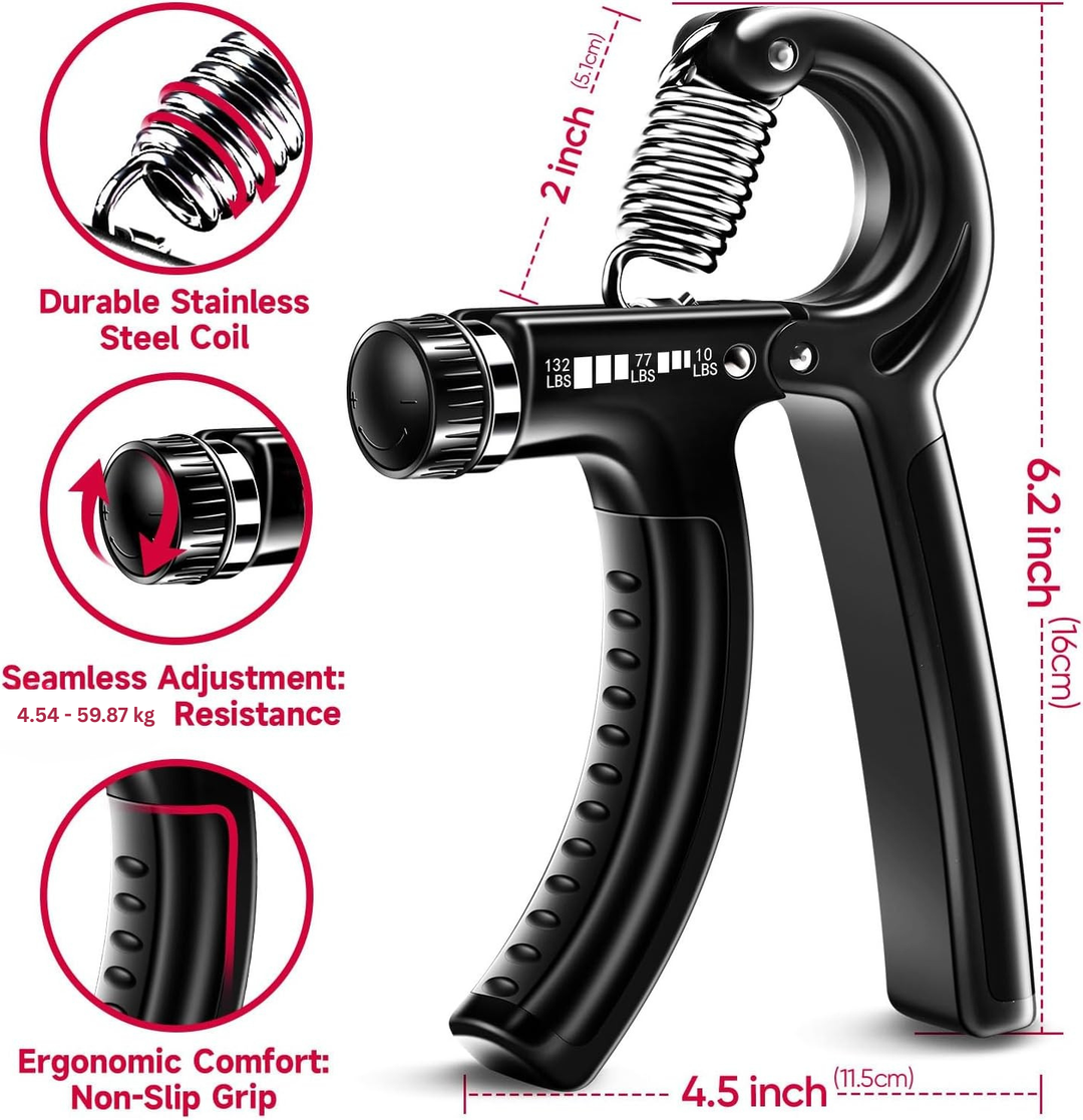 Adjustable Grip Strengthener Kit – 5-Pack-Black-State of Style
