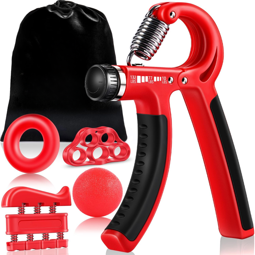 Adjustable Grip Strengthener Kit – 5-Pack-Red-State of Style