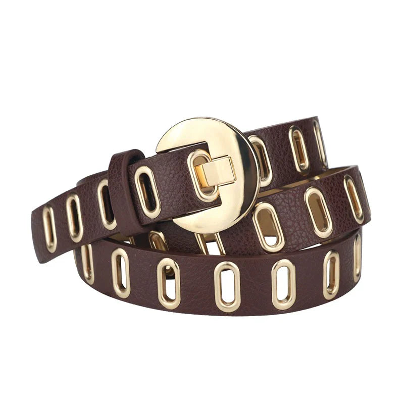 Adjustable Grunge-Punk Belt-Brown-100-State of Style
