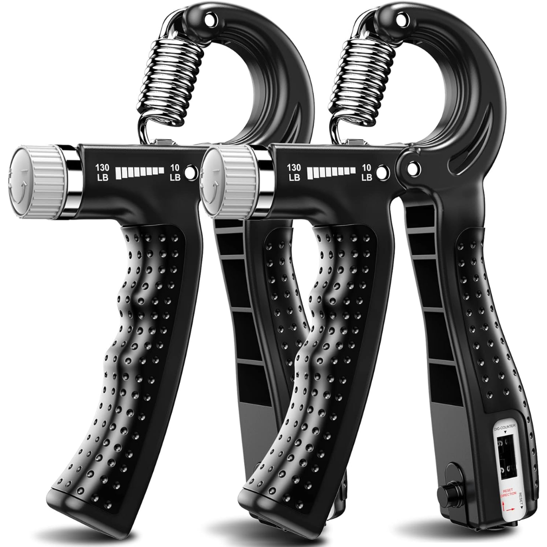Adjustable Hand Grip Strengthener - 2 Pack (5-60KG/11.02–132.28 lbs)-Black-State of Style