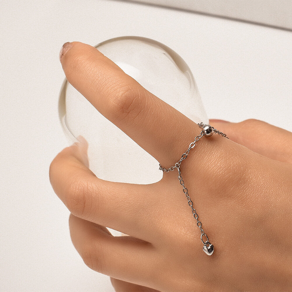 Adjustable Heart Ring with Tassels | Stylish Women's Jewellery-State of Style