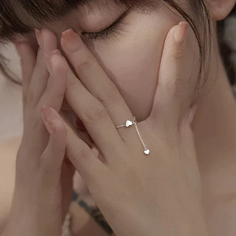 Adjustable Heart Ring with Tassels | Stylish Women's Jewellery-State of Style