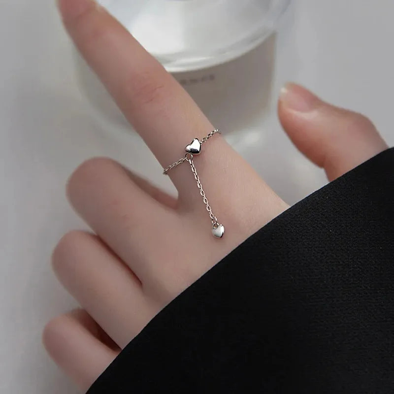 Adjustable Heart Ring with Tassels | Stylish Women's Jewellery-State of Style