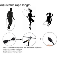 Adjustable Jump Rope with Tangle-Free Bearings-Black-State of Style