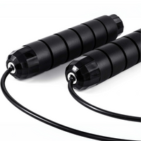 Adjustable Jump Rope with Tangle-Free Bearings-Black-State of Style