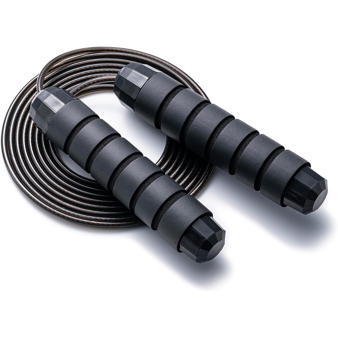 Adjustable Jump Rope with Tangle-Free Bearings-Black-State of Style