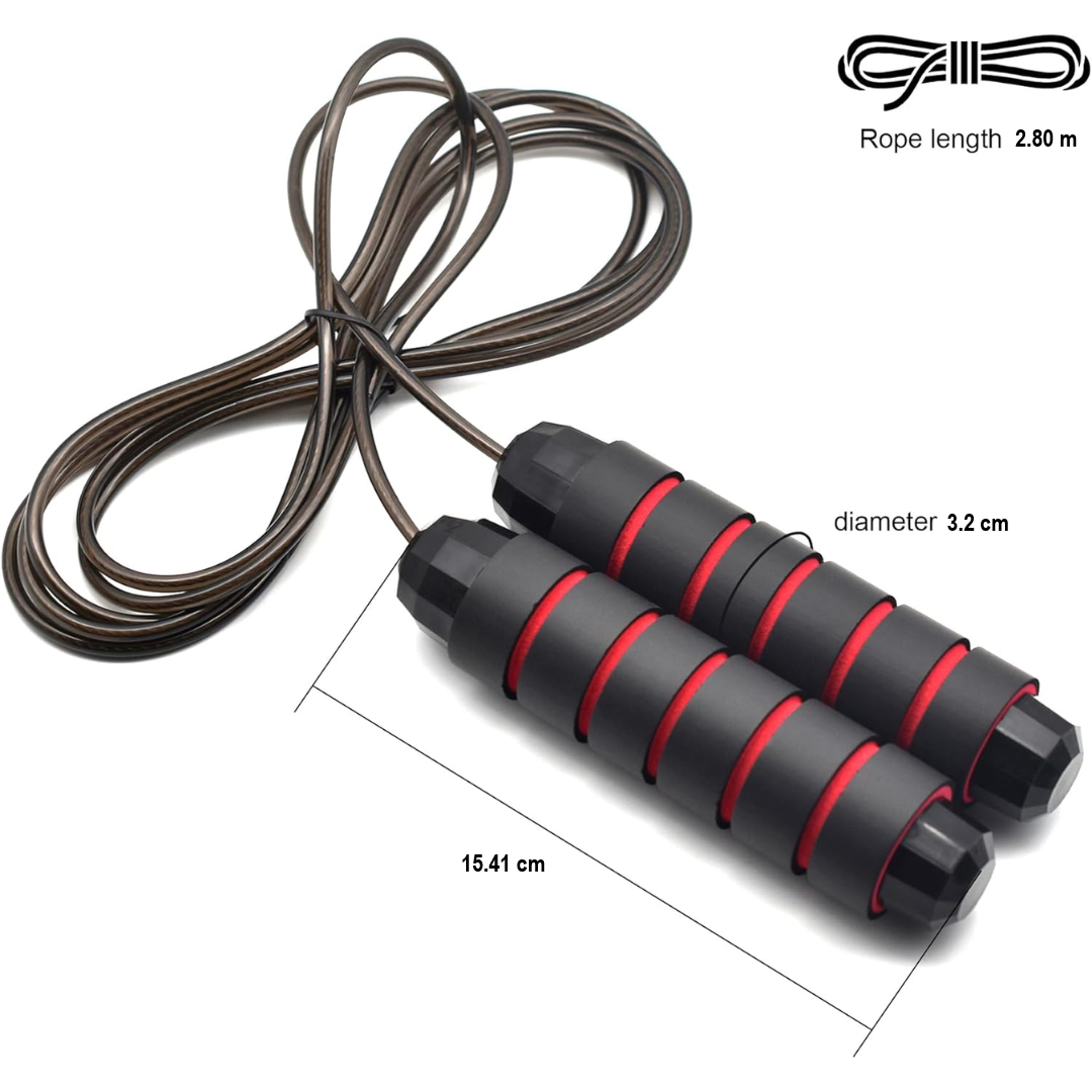 Adjustable Jump Rope with Tangle-Free Bearings-Black-State of Style