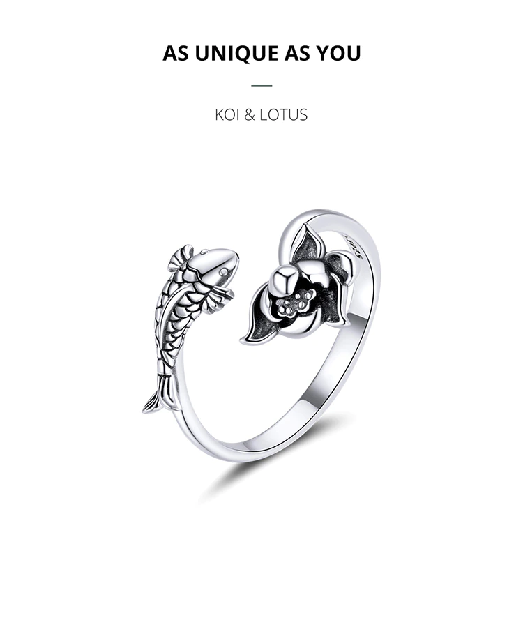 Adjustable Koi and Lotus Ring | Women’s Jewellery-State of Style