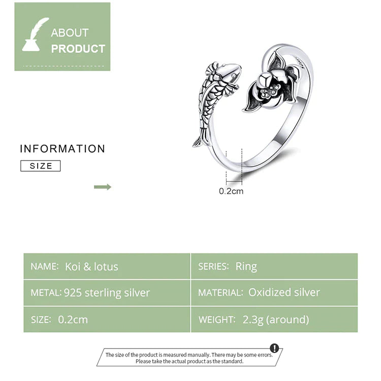Adjustable Koi and Lotus Ring | Women’s Jewellery-State of Style