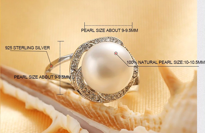 Adjustable Large Pearl Ring | Elegant Statement Jewellery-State of Style
