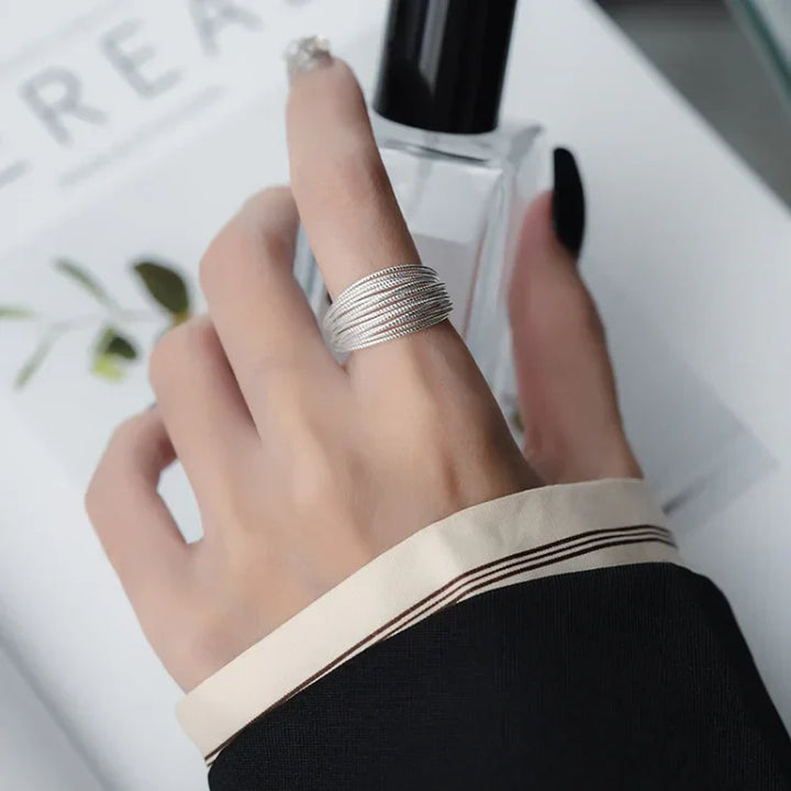 Adjustable Layered Ring – Isolde-Silver-State of Style