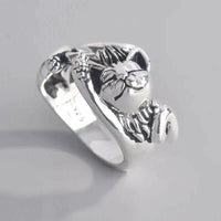 Adjustable Lucky Cat Ring | Women's Jewellery-State of Style