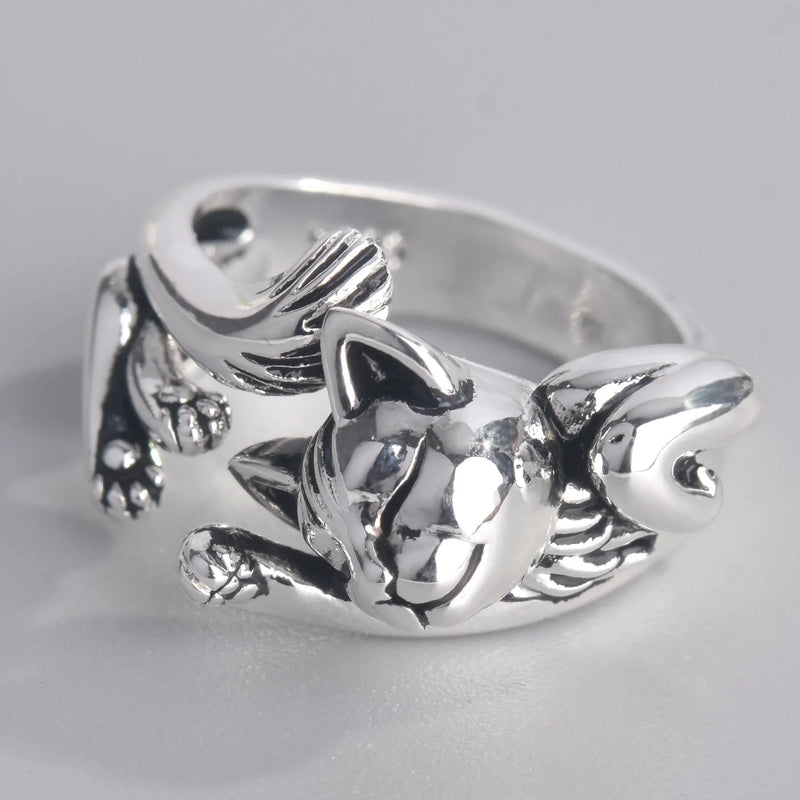 Adjustable Lucky Cat Ring | Women's Jewellery-State of Style