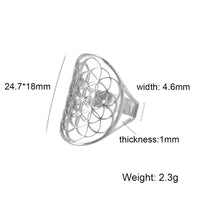 Adjustable Ring | Flower of Life Design | Versatile Jewellery-925 Silver-State of Style