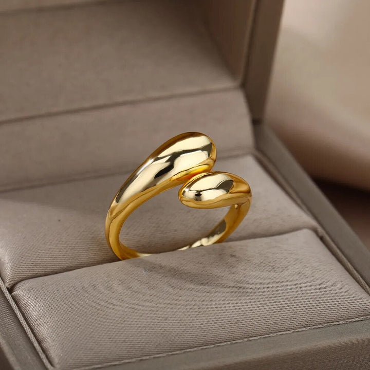 Adjustable Ring with Double Gold Pearls-State of Style