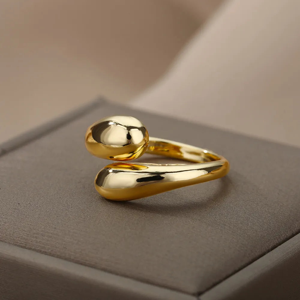 Adjustable Ring with Double Gold Pearls-State of Style