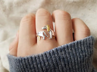 Adjustable Silver Dachshund Ring | Cute Dog Design-State of Style