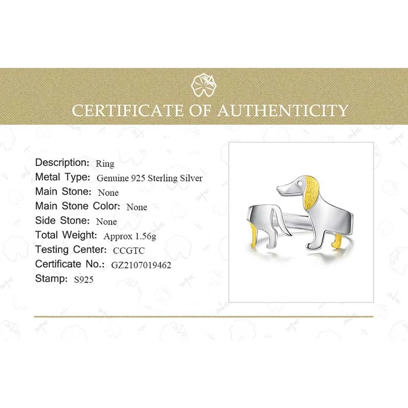 Adjustable Silver Dachshund Ring | Cute Dog Design-State of Style