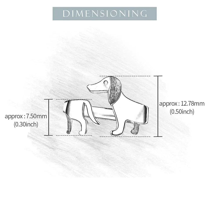 Adjustable Silver Dachshund Ring | Cute Dog Design-State of Style